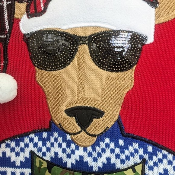 NEW Jolly Sweaters Party Ugly Sweater Hunter Deer Knit UNISEX MEN XL Hunt Xmas - Picture 11 of 14